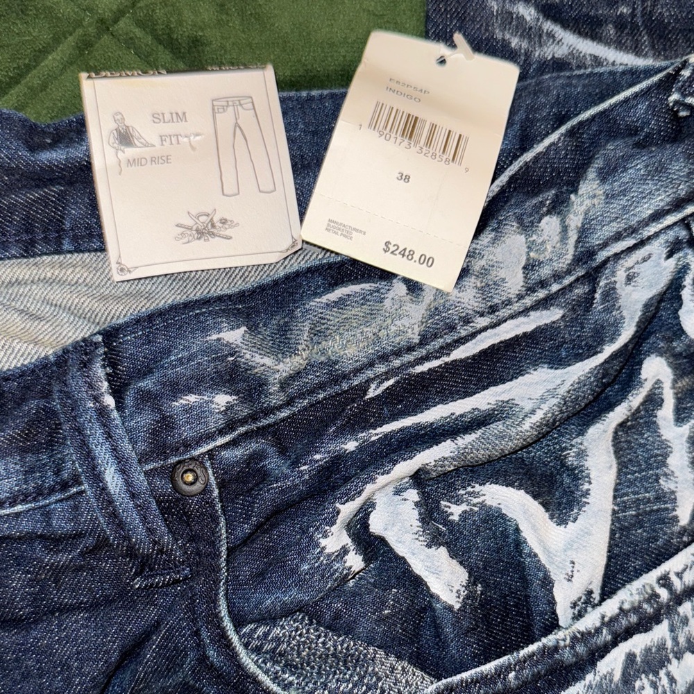PRPS Indigo Slim Jeans with White Highlights - Picture 7 of 7